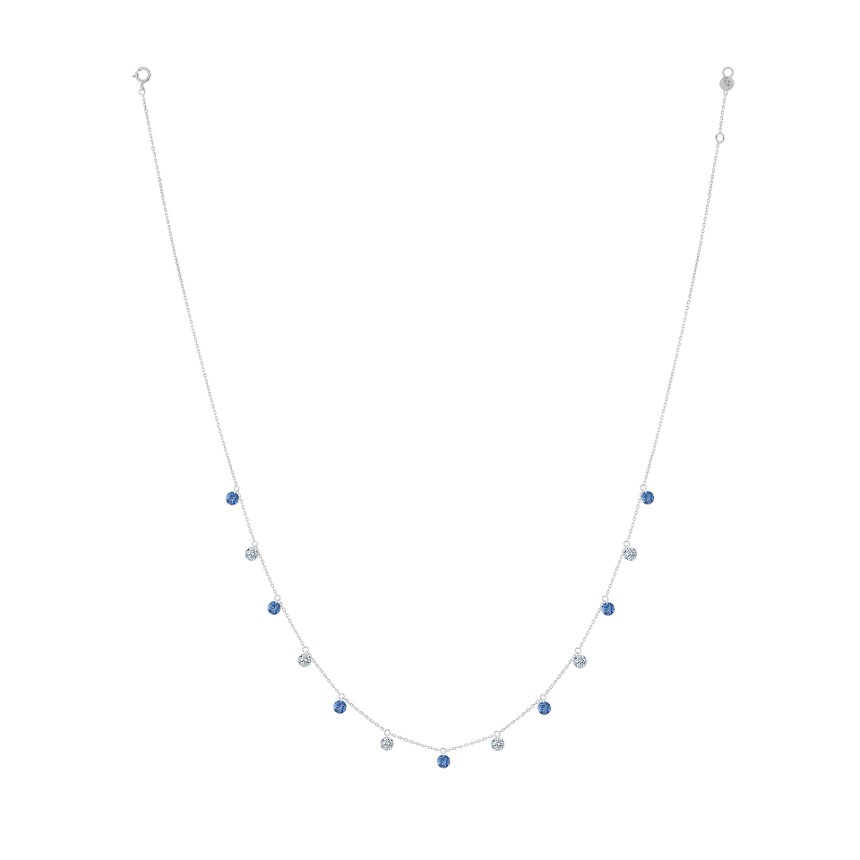 la Brune & la Blonde Confetti Necklace - blue sapphires and diamonds