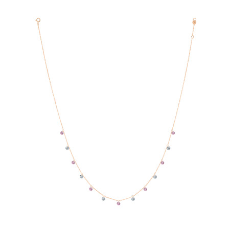 Collier la Brune & la Blonde Confetti - saphirs roses et diamants