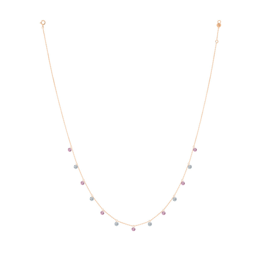 la Brune & la Blonde Confetti Necklace - pink sapphires and diamonds