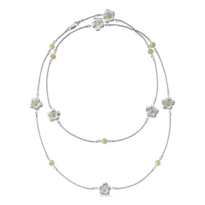 Sautoir Buccellati Blossom Gardenia en argent