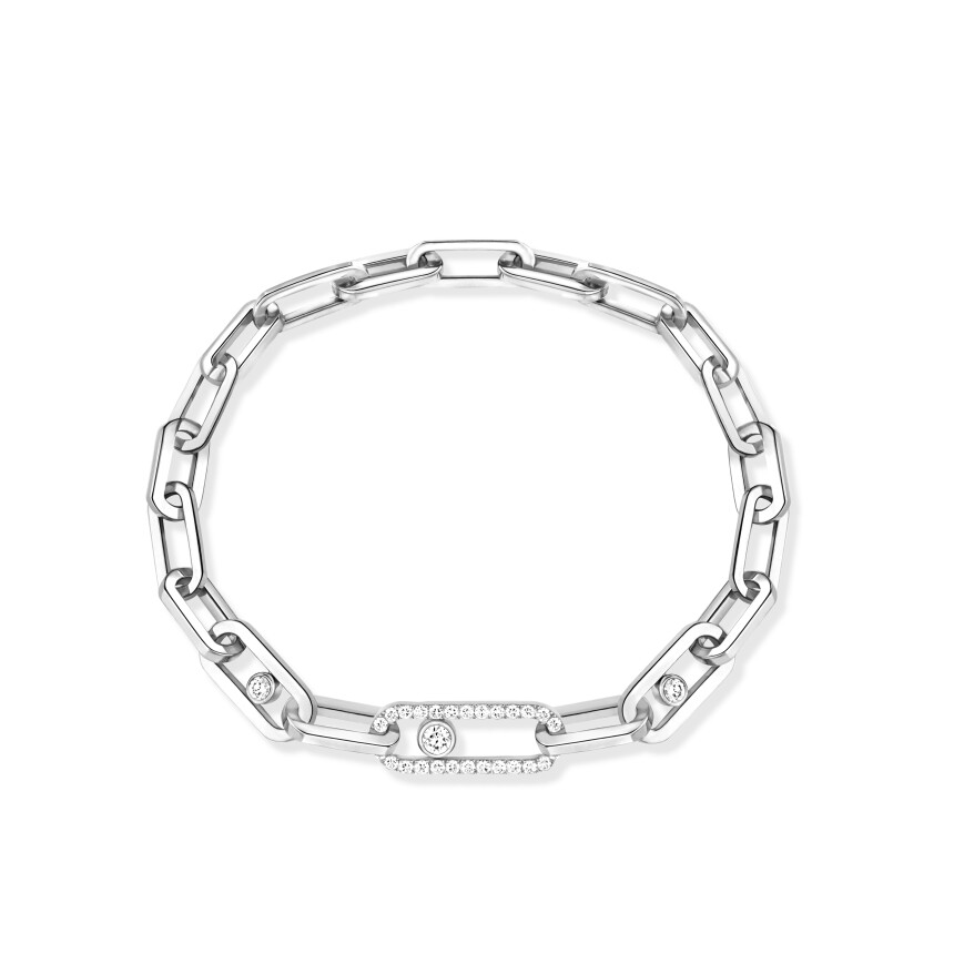 Bracelet Messika Move Link en or blanc et diamants