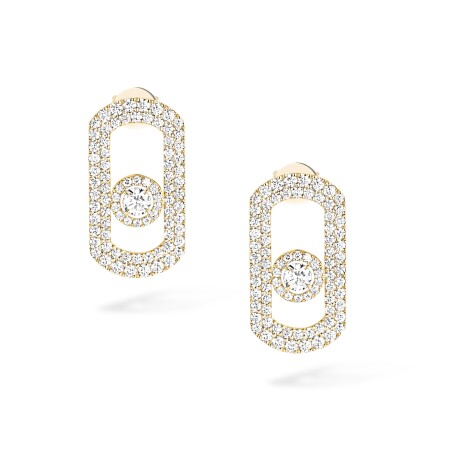 Boucles d'oreilles Messika So Move pavé en or jaune et diamants