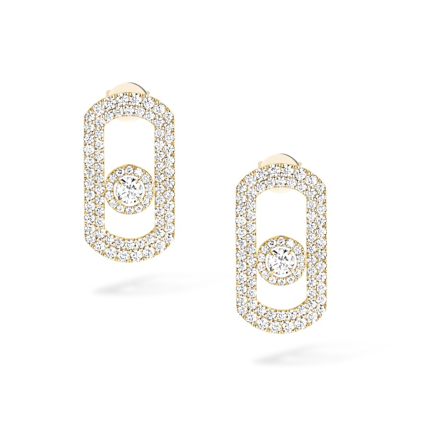 Messika So Move pavé earrings in yellow gold and diamonds