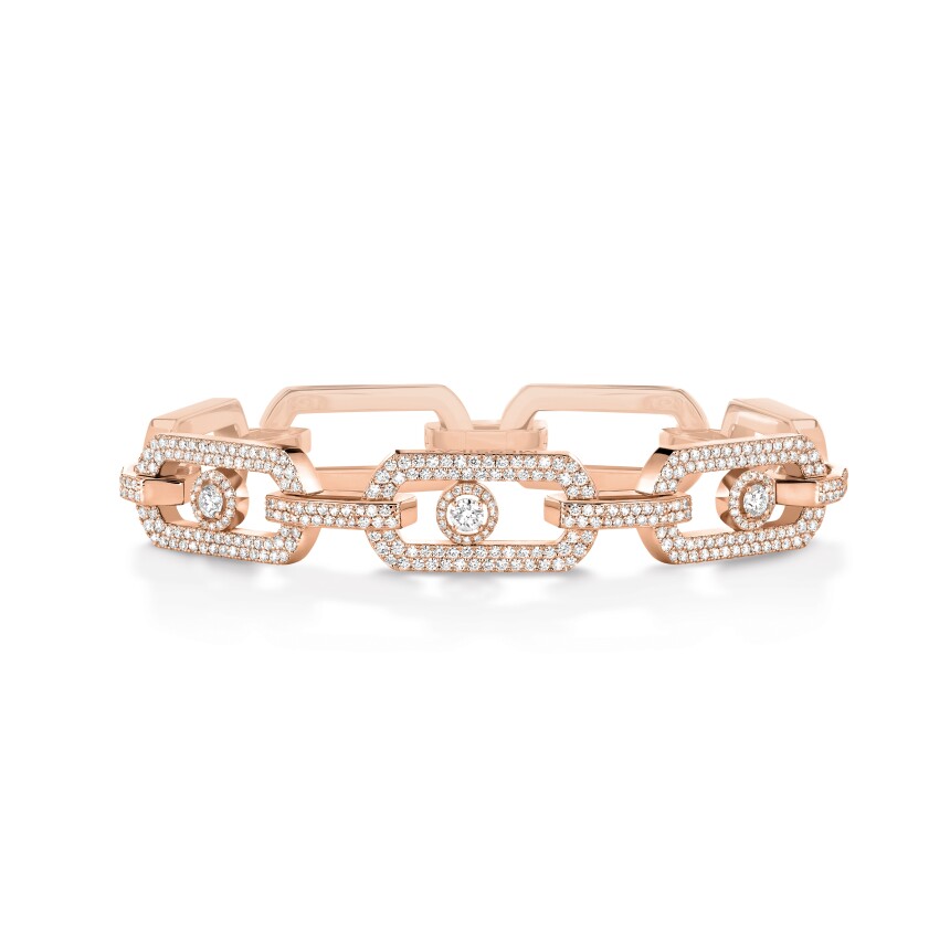 Messika So Move pavé XL bracelet in pink gold and diamonds