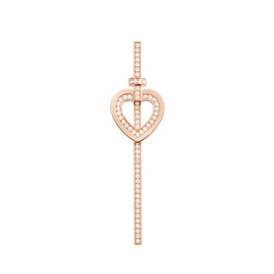 Mono boucles d'oreille Fred Pretty Woman pavé en or rose et diamants