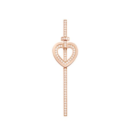 Mono boucles d'oreille Fred Pretty Woman pavé en or rose et diamants