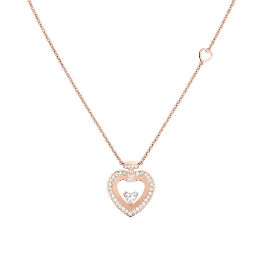 Fred Pretty Woman medium model necklace in pink gold and diamonds