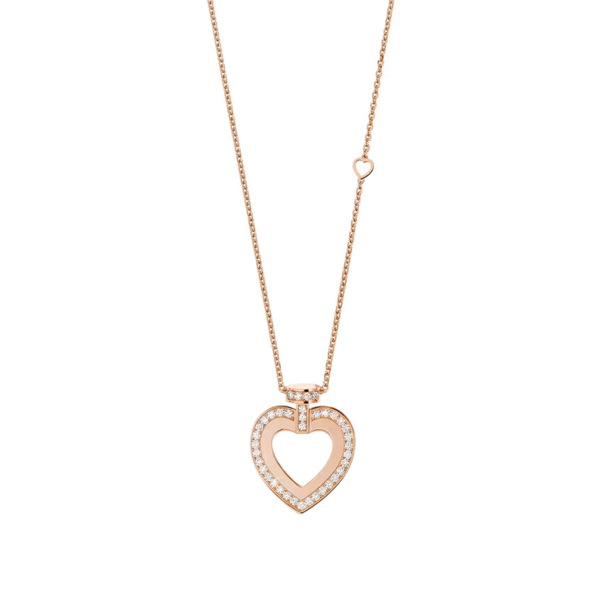 Fred pretty woman large model long necklace in pink gold and diamonds