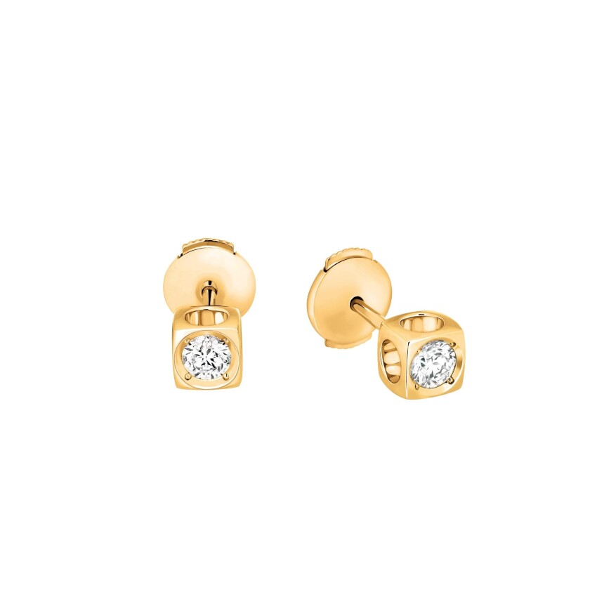 Dinh Van Le Cube Diamant large model earrings in yellow gold and diamonds