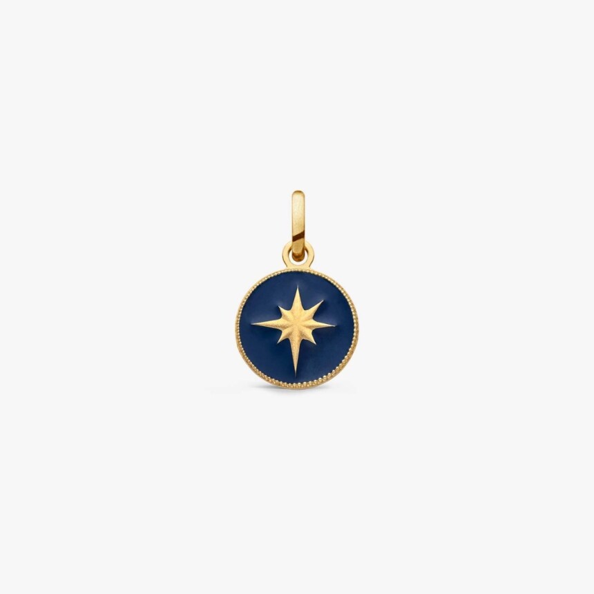 Collier Arthus Bertrand Composition pluie d'étoile et étoile bleu marine en or jaune et diamant