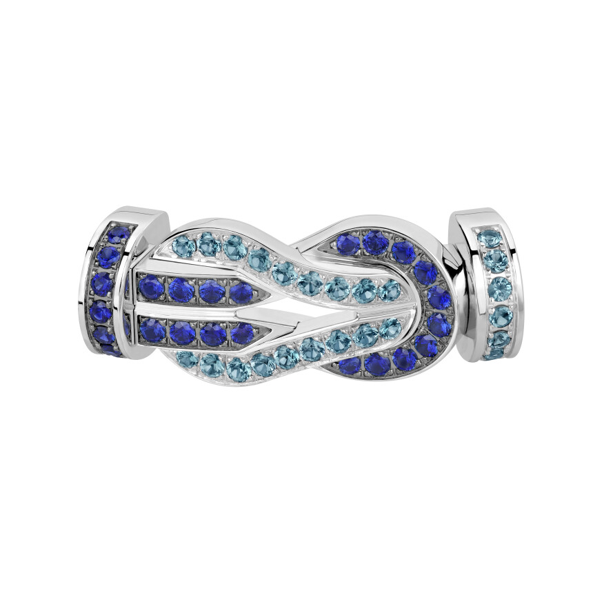 Fred Chance Infinie size L Clasp in white gold, sapphires and topaz