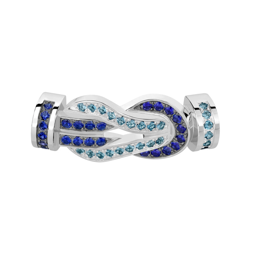 Fred Chance Infinie Clasp size M in white gold, sapphires and topaz