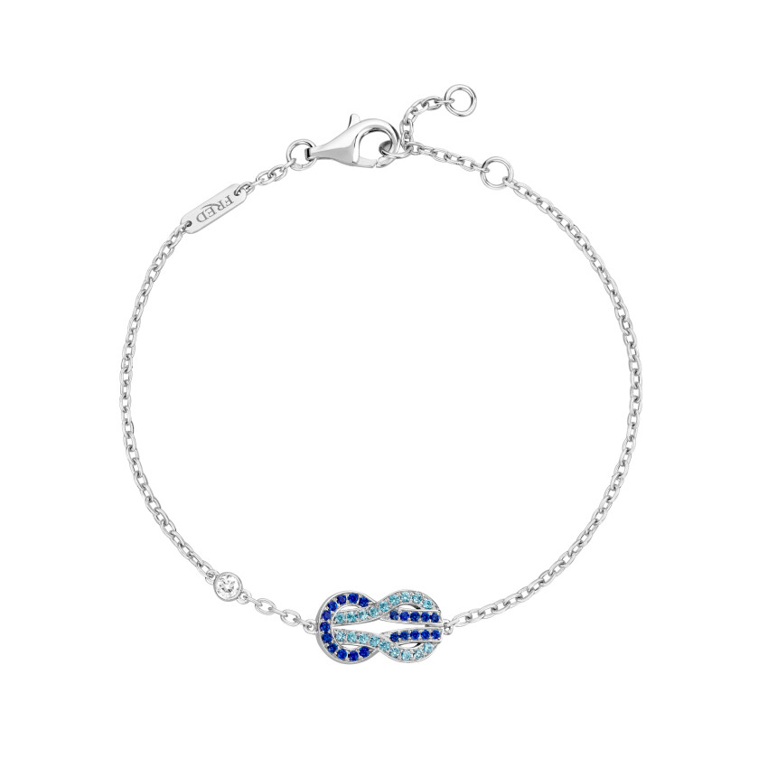 Fred Chance Infinie Bracelet in white gold, diamond, sapphires and topaz