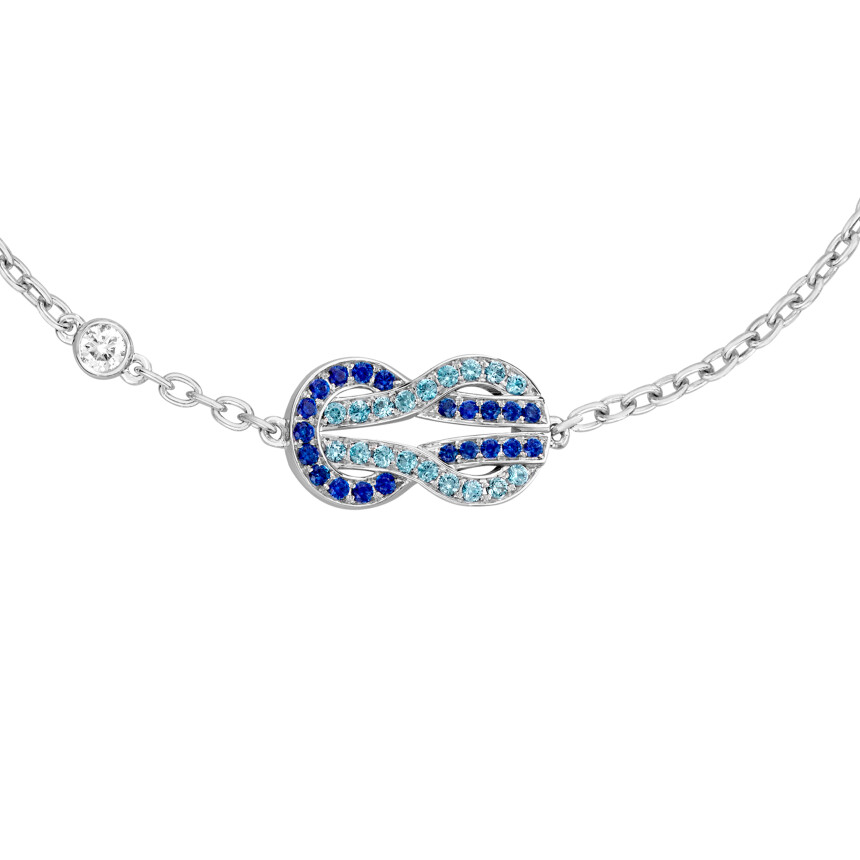 Fred Chance Infinie Bracelet in white gold, diamond, sapphires and topaz