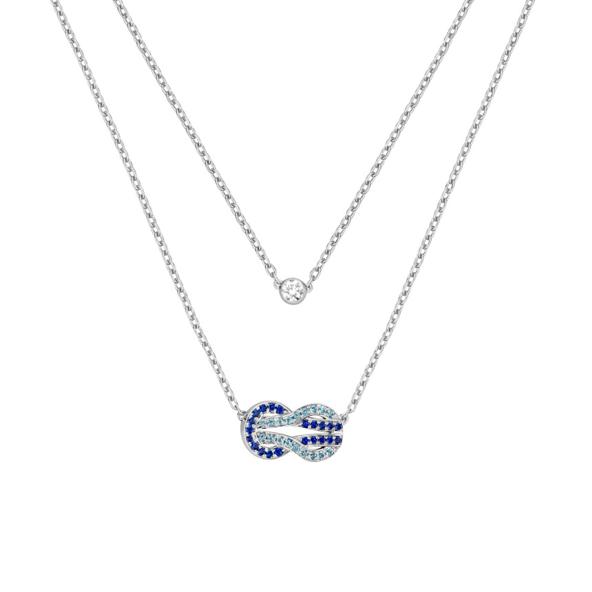 Fred Chance Infinie Necklace in white gold, sapphires, topazes and diamond