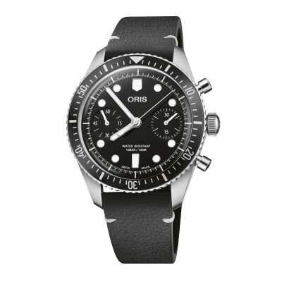 Oris DIVERS SIXTY-FIVE CHRONOGRAPH Watch 40mm on leather bracelet