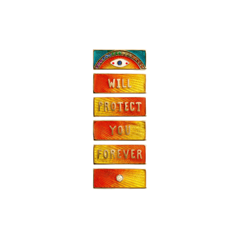 Collier Marie Lichtenberg Eye Will Orange & Jaune 14ct