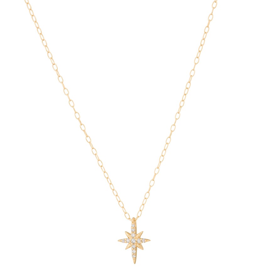 Celine Daoust North Star Necklace in yellow gold and diamonds