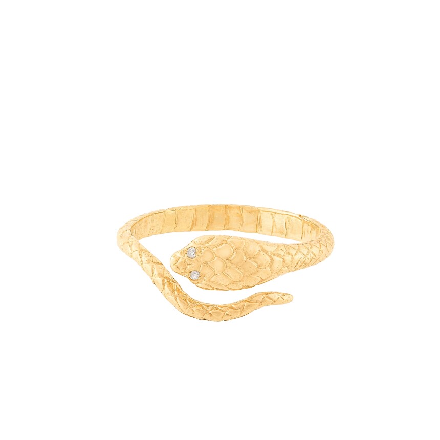 Celine Daoust Cobra Ring in yellow gold and diamonds