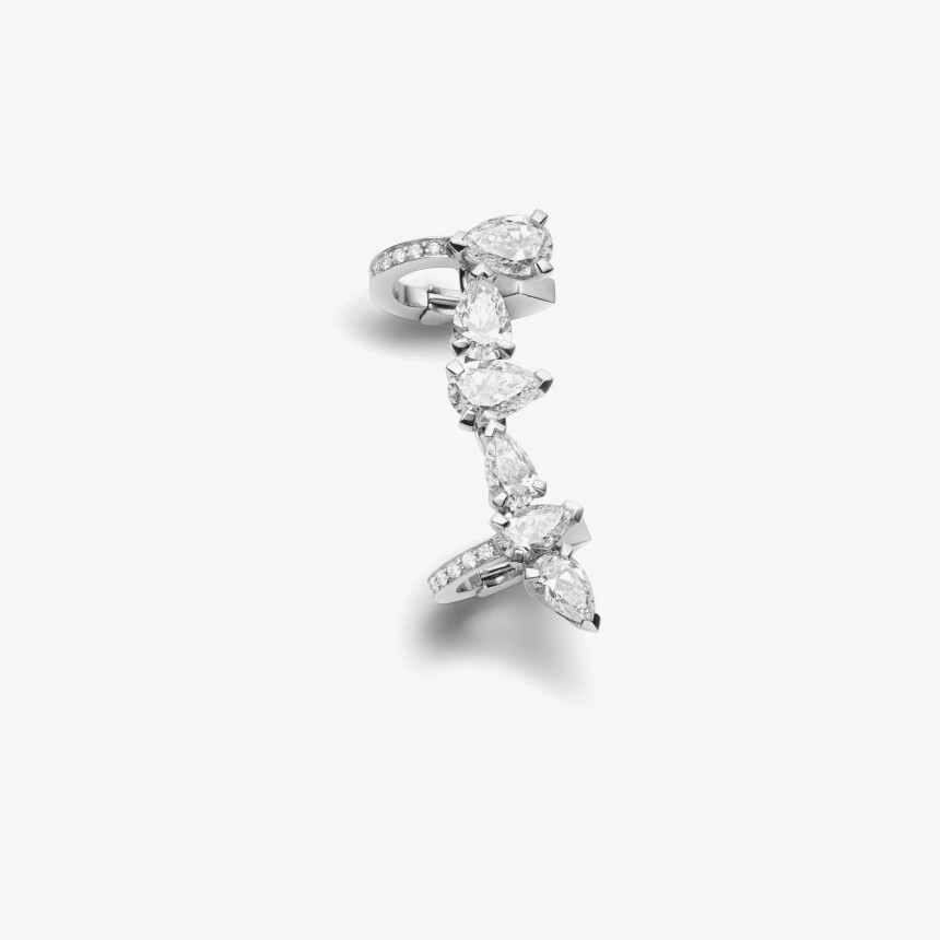 Repossi Serti sur Vide ear clip in white gold with 6 pear-shaped diamonds