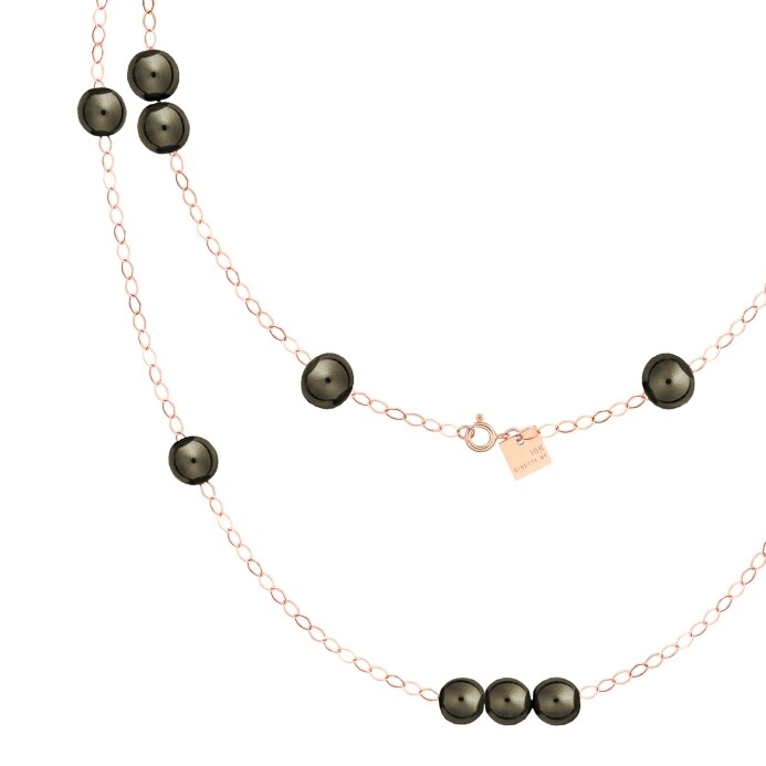 GINETTE NY Gerogia necklace in pink gold and obsidian