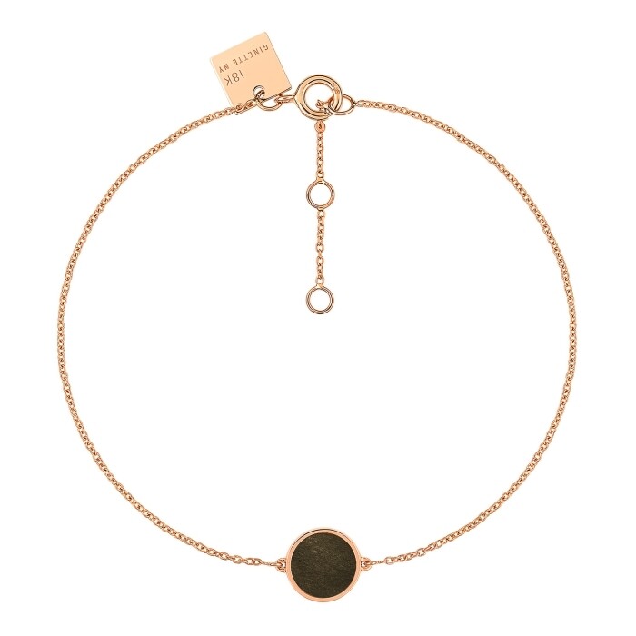 GINETTE NY MINI EVER bracelet in pink gold and obsidian