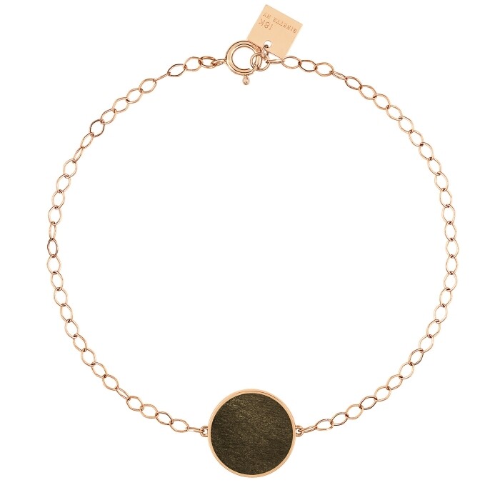 GINETTE NY EVER bracelet in pink gold and obsidian
