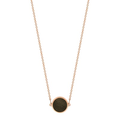 Collier GINETTE NY MINI EVER en or rose et obsidienne