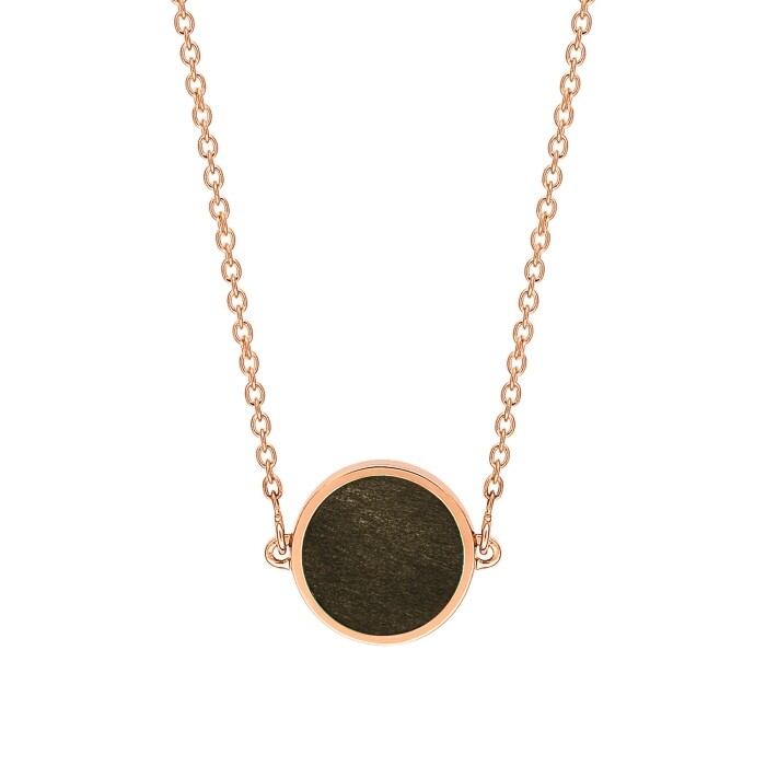 GINETTE NY MINI EVER necklace in pink gold and obsidian