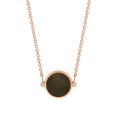 Collier GINETTE NY MINI EVER en or rose et obsidienne