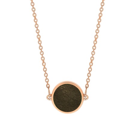 Collier GINETTE NY MINI EVER en or rose et obsidienne