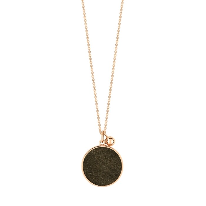 GINETTE NY EVER necklace in pink gold and obsidian