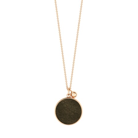 Collier GINETTE NY EVER en or rose et obsidienne