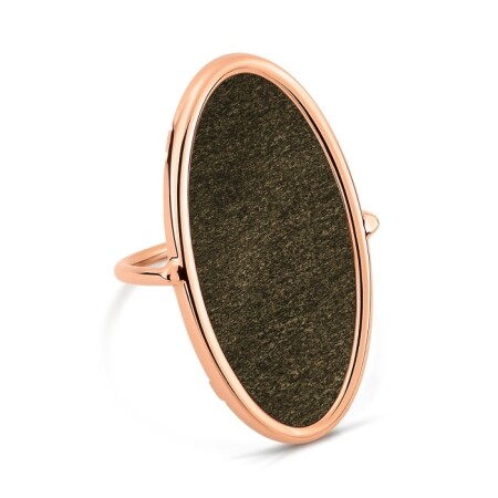 Bague GINETTE NY ELLIPSES en or rose et obsidienne