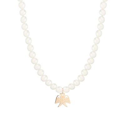 Collier Ginette NY Georgia bead en or rose et perles d'eau douce