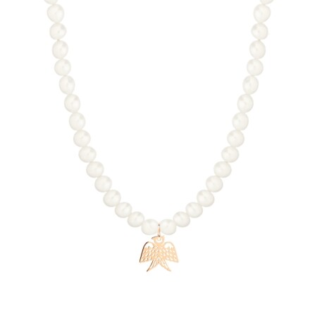 Collier Ginette NY Georgia bead en or rose et perles d'eau douce