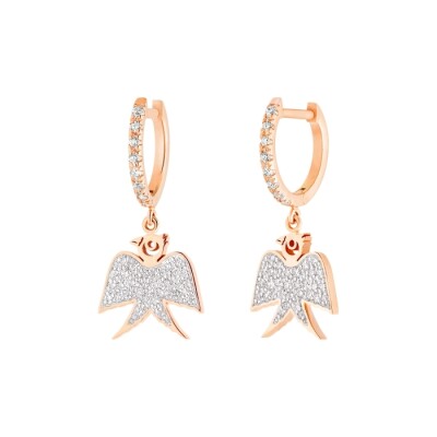 Boucles d'oreilles Ginette NY Georgia en or rose et diamants