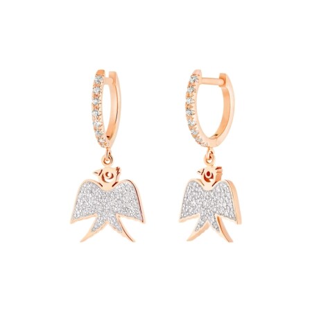 Boucles d'oreilles Ginette NY Georgia en or rose et diamants