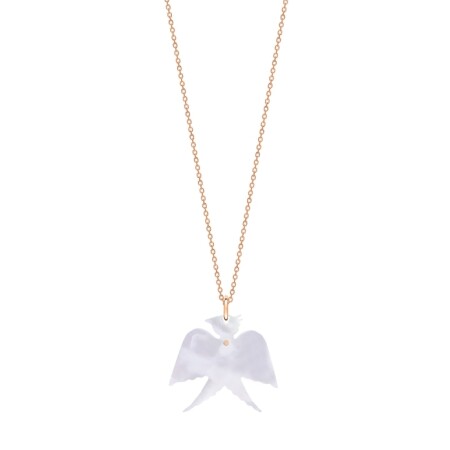 Collier Ginette NY Georgia Mini en or rose et nacre