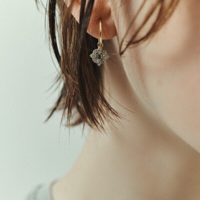 Mono Boucle d'Oreille Pascale Monvoisin Bettina en topaze blue london