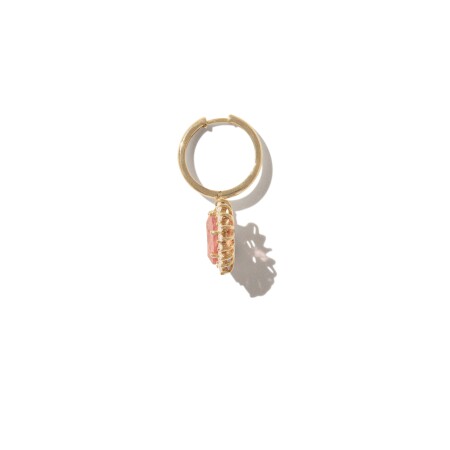 Mono boucle d'oreille Pascale Monvoisin Sun N°2 en or jaune et tourmaline rose