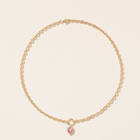 Collier Pascale Monvoisin SUN N°1 en or jaune et tourmaline rose