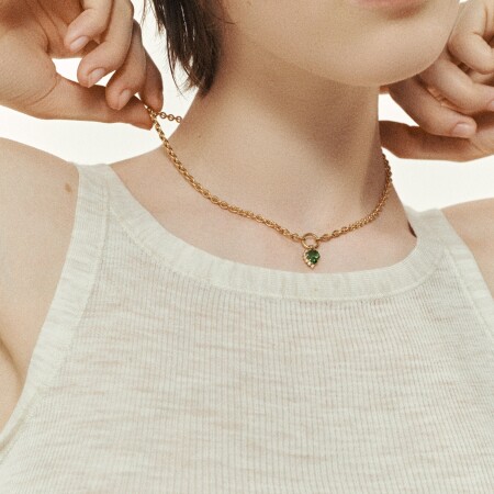 Collier Pascale Monvoisin Sun N°1 en or jaune et tourmaline verte