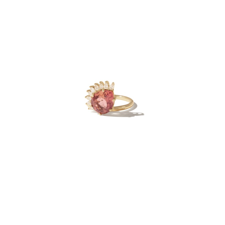 Pascale Monvoisin Sun N°3 in yellow gold and pink tourmaline ring