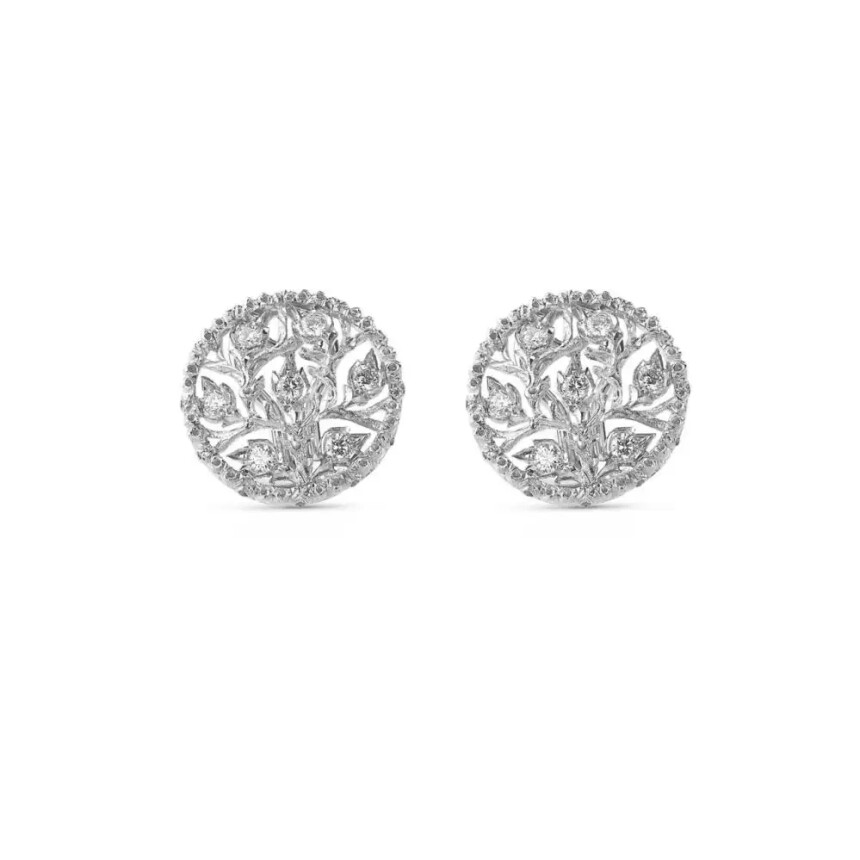 Buccellati Ramage earrings in white gold and diamonds