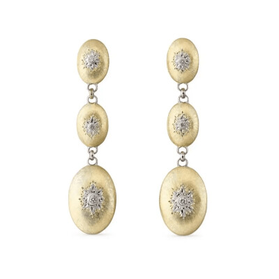 Boucles d'oreilles Buccellati Macri en or jaune, or blanc et diamants