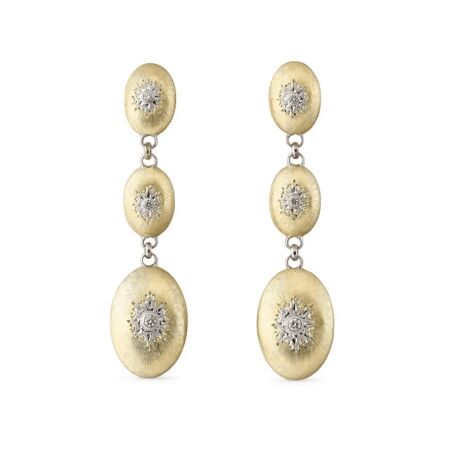 Buccellati Macri earrings in yellow gold, white gold and diamonds