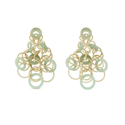 Boucles d'oreilles Buccellati Hawaii Color en or jaune et jade