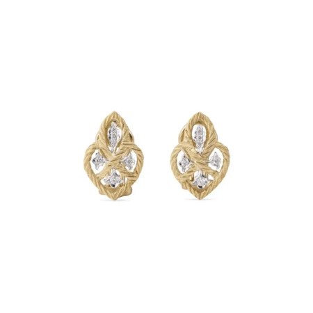 Boucles d'oreilles Buccellati Etoilée en or jaune, or blanc et diamants