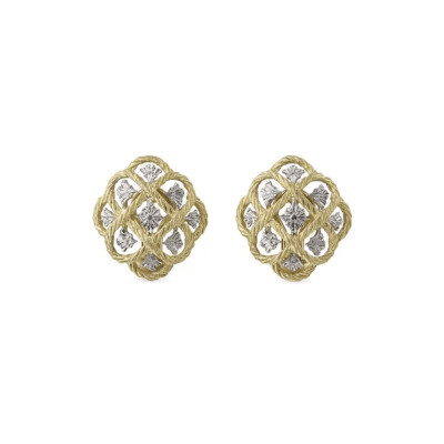 Boucles d'oreilles Buccellati Etoilée en or jaune, or blanc et diamants